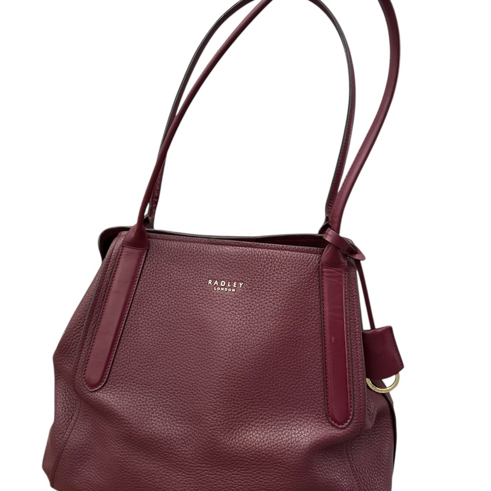 Radley London Burgundy Pebbled Leather Tote Bag